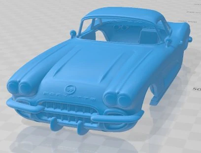 Chevrolet Corvette 1962 Printable Body Car 3D Print Model .c4d .max .obj .3ds .fbx .stl .blend 