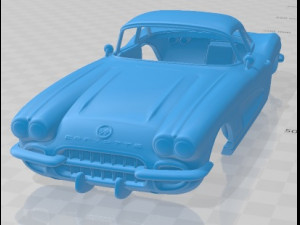 Chevrolet Corvette 1962 Printable Body Car 3D Print Model