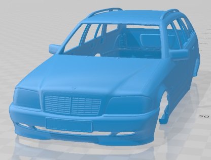 Mercedes Benz C Class S202 Estate 1997 Printable Body Car 3D 打印模型 .c4d .max .obj .3ds .fbx .stl .blend 