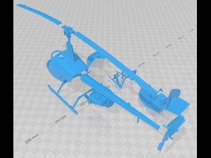 Helicopter Robinson R22 Red Printable Modello di stampa 3D