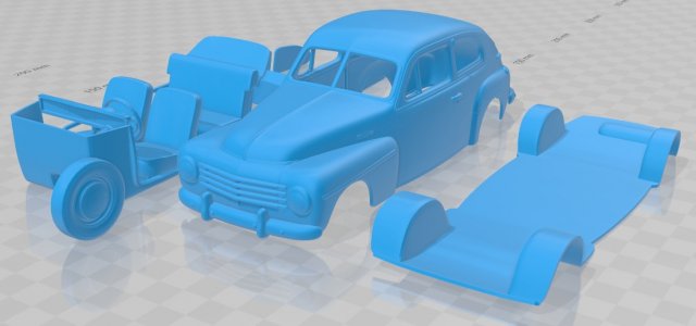 Volvo PV 444 Printable Car 3D 프린트 모델 .c4d .max .obj .3ds .fbx .stl .blend 