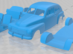 Volvo PV 444 Printable Car Modelo de Impressão 3D