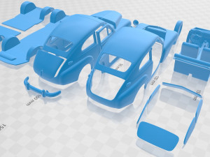 Volvo PV 444 Printable Car Modello di stampa 3D