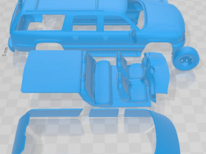 GMC Yukon XL 2000 Printable Car Modello di stampa 3D