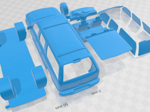 GMC Yukon XL 2000 Printable Car Modello di stampa 3D