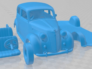 Fiat 1100 B 1949 Pintable Car Model do druku 3D