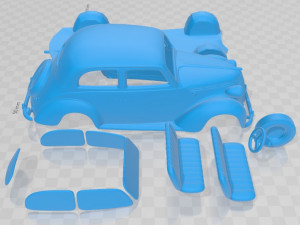 Fiat 1100 B 1949 Pintable Car Model do druku 3D