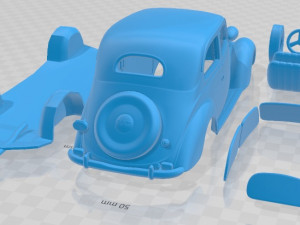 Fiat 1100 B 1949 Pintable Car Model do druku 3D