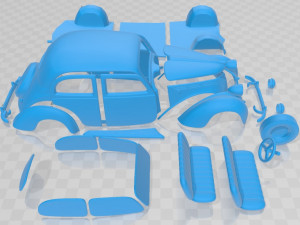 Fiat 1100 B 1949 Printable Car Model do druku 3D