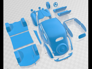 Fiat 1100 B 1949 Printable Car Model do druku 3D