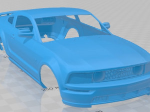 Mustang 2007 Printable Body Car 3D Baskı Modeli