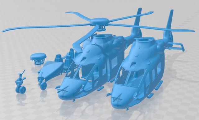 Airbus Helicopter H160 Printable 3D Print Model .c4d .max .obj .3ds .fbx .stl .blend 