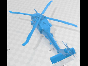 UH 40 Military Helicopter Printable 3D Print Model