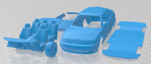 Saab 9-3 2001 Printable Car 3D Принт Модель .c4d .max .obj .3ds .fbx .stl .blend