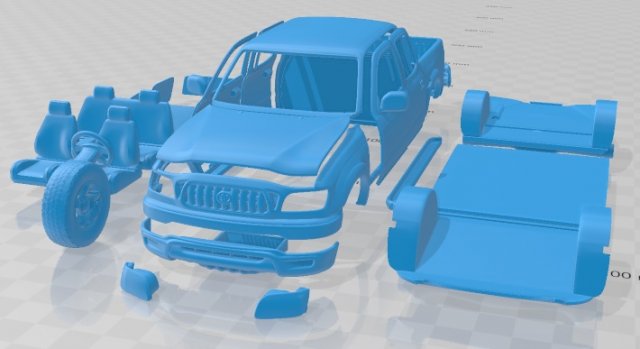 Toyota Tacoma Double Cab Limited 2001 Printable Car Modelo de Impressão 3D .c4d .max .obj .3ds .fbx .stl .blend 