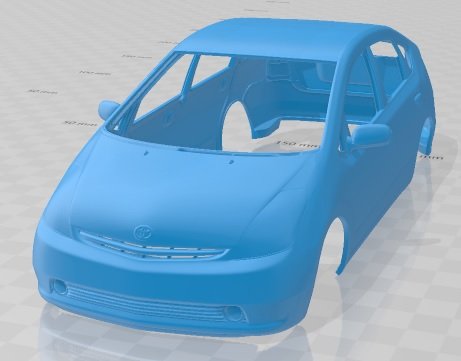 Toyota Prius 2003 Printable Body Car 3D Принт Модель .c4d .max .obj .3ds .fbx .stl .blend 
