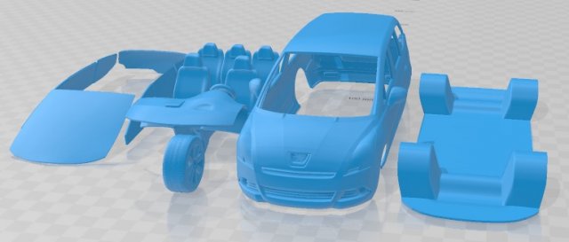 Peugeot 5008 2010 Printable Car 3D Принт Модель .c4d .max .obj .3ds .fbx .stl .blend