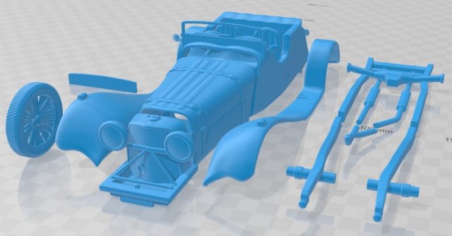 Jaguar SS100 1936 Printable Car 3D 打印模型 .c4d .max .obj .3ds .fbx .stl .blend 