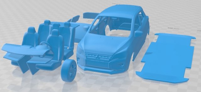 Mitsubishi Mirage 2020 Printable Car 3D Baskı Modeli .c4d .max .obj .3ds .fbx .stl .blend 