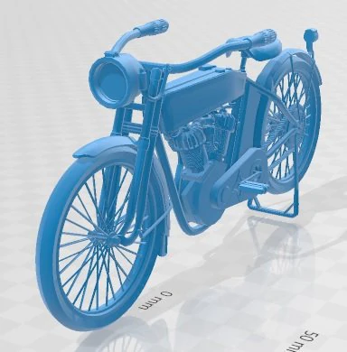 Harley Davidson Old Printable Motorbike 3D Print Model .c4d .max .obj .3ds .fbx .stl .blend 