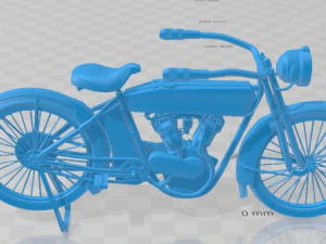 Harley Davidson Old Printable Motorbike 3D Print Model