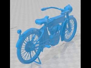 Harley Davidson Old Printable Motorbike 3D Print Model