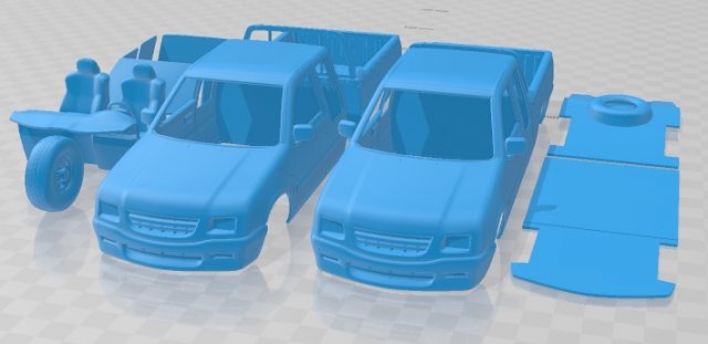 Opel Campo Sports Cab 1997 Printable Car 3Dプリントモデル .c4d .max .obj .3ds .fbx .stl .blend 