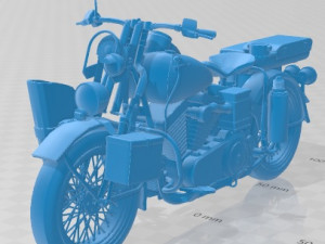 Harley Davidson WLA 42 Military Printable Motorcycle 3D Print Model