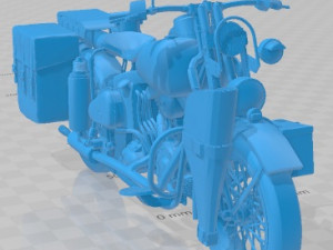 Harley Davidson WLA 42 Military Printable Motorcycle 3D प्रिंट मॉडल