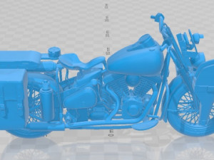 Harley Davidson WLA 42 Military Printable Motorcycle 3D प्रिंट मॉडल