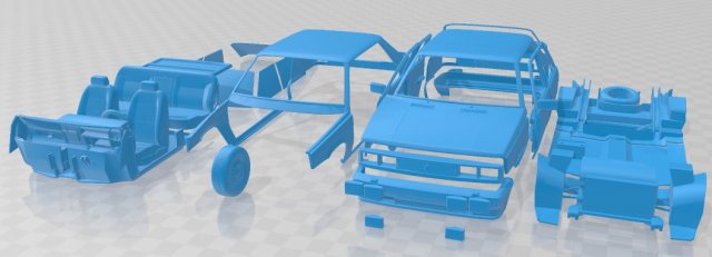 Renault 11 GTS Turbo Printable Car Modelo de Impressão 3D .c4d .max .obj .3ds .fbx .stl .blend 
