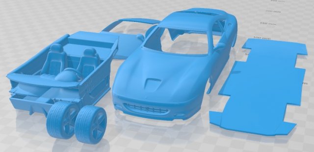 Ferrari 575M Maranello 2002 Printable Car Modello di stampa 3D .c4d .max .obj .3ds .fbx .stl .blend 