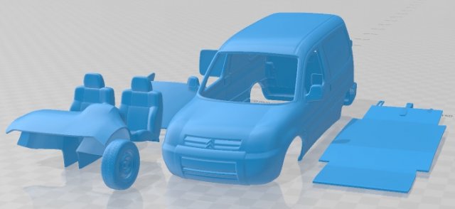 Citroen Berlingo 2002 Printable Van 3D-Druckmodell .c4d .max .obj .3ds .fbx .stl .blend 