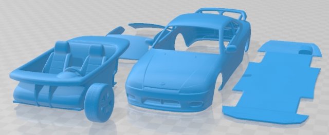 Nissan 240SX Silvia S15 1999 Printable Car 3Dプリントモデル .c4d .max .obj .3ds .fbx .stl .blend 