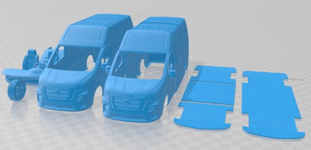 Nissan NV300 2022 Printable Van 3D प्रिंट मॉडल .c4d .max .obj .3ds .fbx .stl .blend 