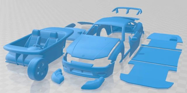 Nissan 240SX Silvia S15 1999 Printable Car 3D Print Model .c4d .max .obj .3ds .fbx .stl .blend 