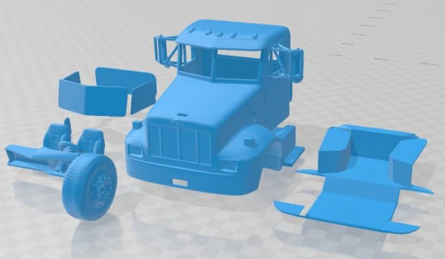 Peterbilt 330 2003 Printable Cabin Truck 3D Print Model .c4d .max .obj .3ds .fbx .stl .blend 