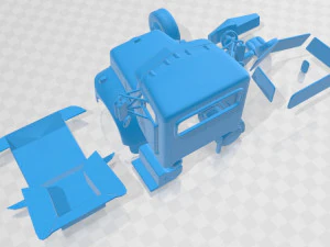Peterbilt 330 2003 Printable Cabin Truck 3D Print Model