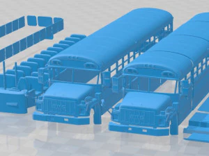 GMC B Series School Bus 2000 Printable 3D Print Model