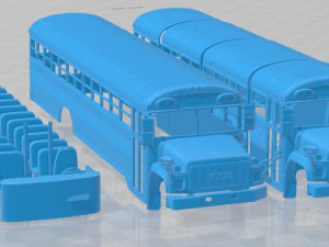 GMC B Series School Bus 2000 Printable 3D Print Model