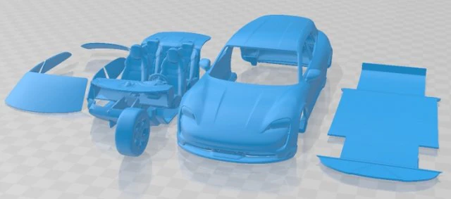 Porsche Taycan 4S Cross 2021 Printable Car 3D Print Model .c4d .max .obj .3ds .fbx .stl .blend 