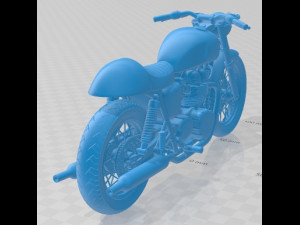 Triumph Bonneville Cafe Racer Printable Motorcycle 3D Print Model
