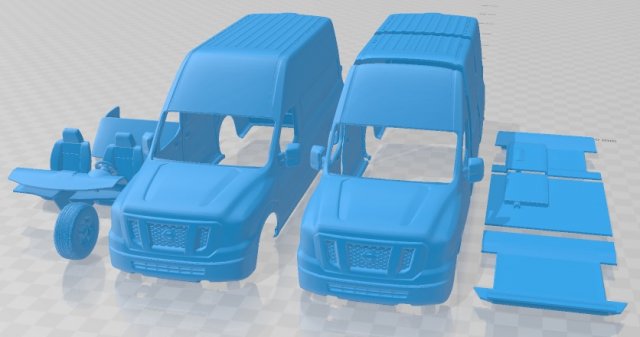 Nissan NV Cargo 3500 HDV8 SL High Roof 2022 Printable Van 3D Принт Модель .c4d .max .obj .3ds .fbx .stl .blend 