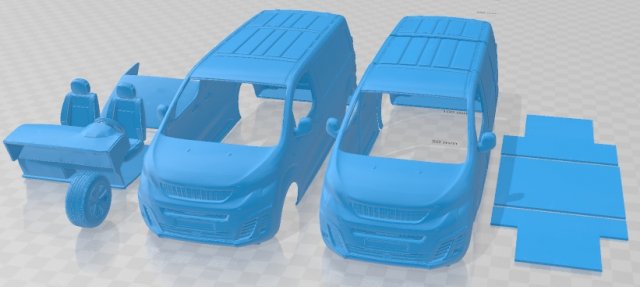 Peugeot Expert L2 2017 Printable Van 3D Принт Модель .c4d .max .obj .3ds .fbx .stl .blend 