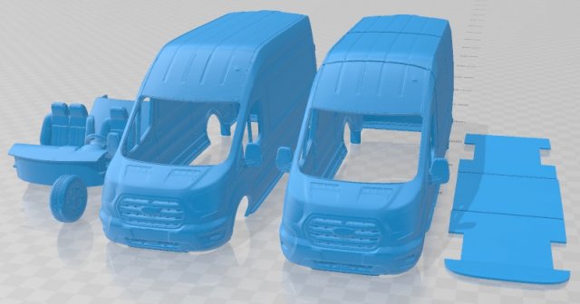 Transit Van L3H3 Trend 2021 Printable 3D 打印模型 .c4d .max .obj .3ds .fbx .stl .blend 