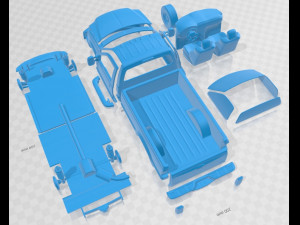 F 350 SuperDuty Regular Cab 1999 Printable Car 3D Print Model