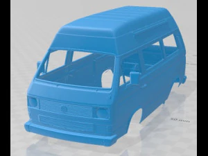 Volkswagen Transporter T3 Passenger High Roof 1980 Printable Body Van 3D Print Model