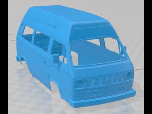 Volkswagen Transporter T3 Passenger High Roof 1980 Printable Body Van 3D Print Model