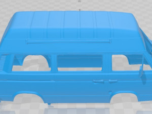 Volkswagen Transporter T3 Passenger High Roof 1980 Printable Body Van 3D Принт Модель