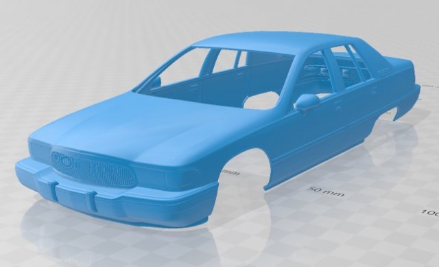 Buick Roadmaster Sedan 1991 Printable Body Car 3D Print Model .c4d .max .obj .3ds .fbx .stl .blend 